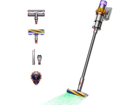 DYSON V15 Detect Absolute - støvsuger - uten kabel - pinne/håndholdt inkludert lader - gul/nikkel