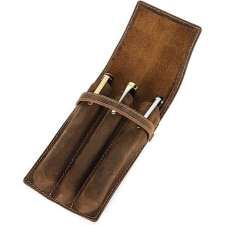 Håndlaget etui i ekte skinn, vintage pennholder, beskyttende