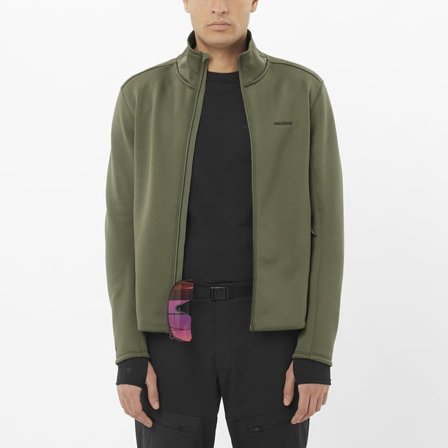 Salomon - Couche intermédiaire entièrement zippée pour homme Outline Warm - Grape Leaf