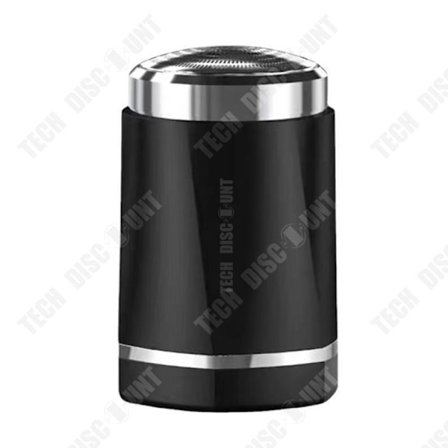 Elektrisk rakapparat - TECH DISCOUNT - Miniportabel rakapparat - Tvättbart huvud - Batteritid 30 dagar - Svart