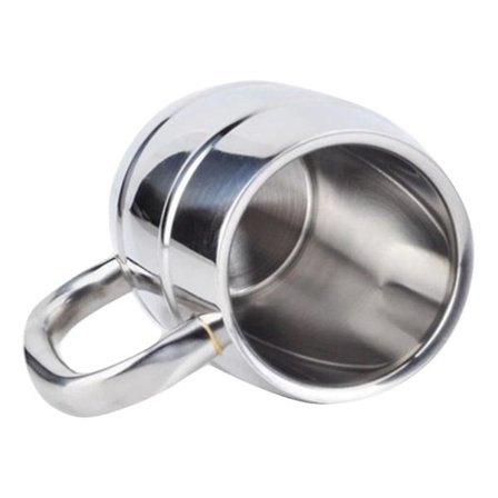 Ølkop i rustfrit stål 550ml Ølkop Dobbeltlags Isoleret Tekop Vandkop Drik Tykkelse Børnekop Med Håndtag Bar Kop (1 stk)