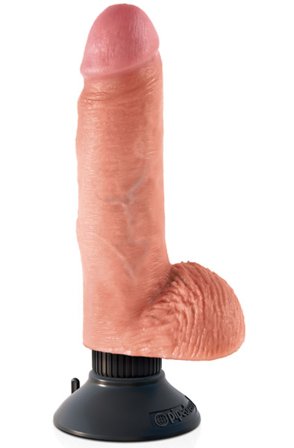 King Cock Vibrating Cock With Balls 18 cm - Woome.pl