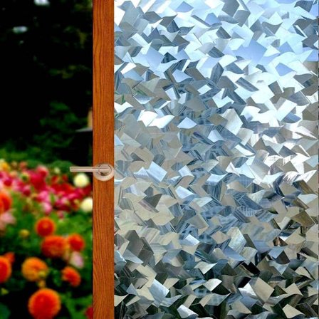 3D Dekorativ fönsterfilm självhäftande ogenomskinlig utan lim glitterfönsterfilm (45x300cm)