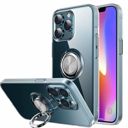iPhone 15 Støtsikker Deksel med Ringholder Fresh Transparent