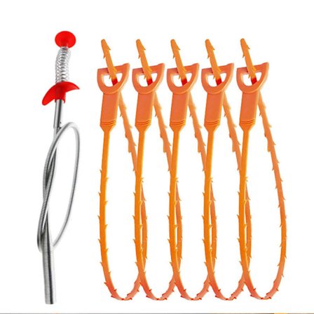 [6 kpl] Viemärimato - 51 cm pitkä - Putkimato sopii ihanteellisesti ympäristöystävälliseen putkien puhdistukseen - Puhdistuskierre todellisille DIY-