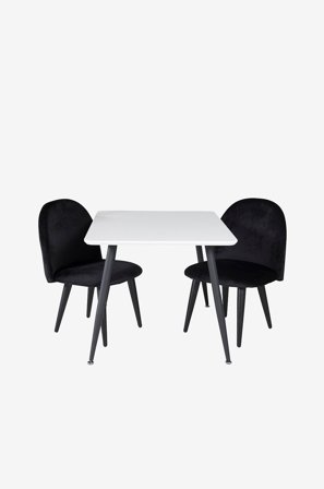Venture Home - Matgrupp Polar med 2 stolar Velvet - Vit - Barnbord - Från Homeroom
