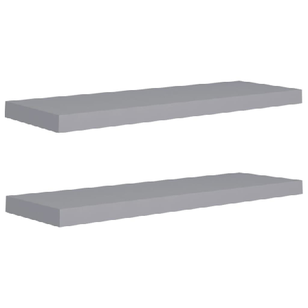 Vidaxl Svävande Vägghyllor 2 St Grå 80x23,5x3,8 Cm Mdf Grå