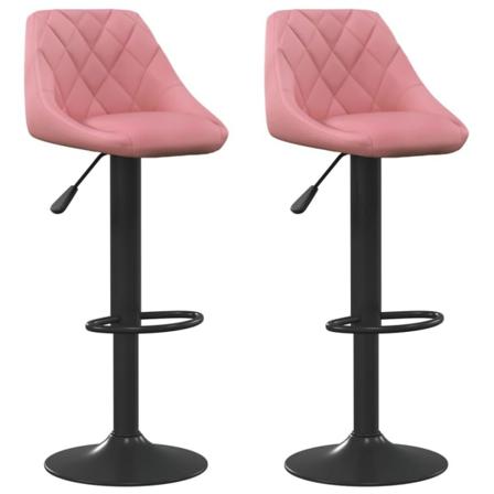 Vidaxl Barstolar 2 St Rosa Sammet Rosa