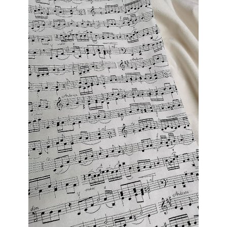 Stoff med musikktema, trykt 100% bomull