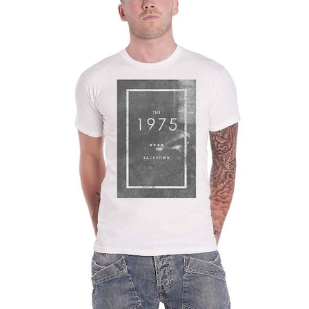 The 1975 Unisex Adult Facedown Bomull T-shirt M Vit/Svart