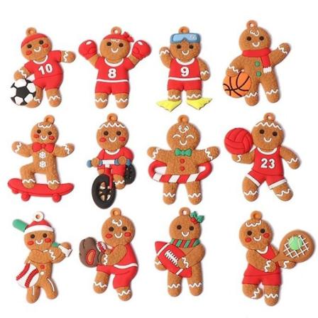Ny Gingerbread Man Julgransdekoration Julscen Dekoration Rekvisita Oplægsholder movement-12