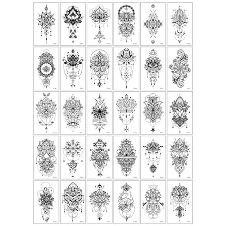 Chica temporära tatueringar - 30 unika designer