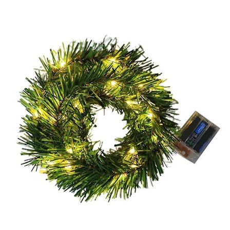 Julelys Krans Dekor Vanntett Innendørs Utendørs Julekrans med Lyslenke Festdekorasjon