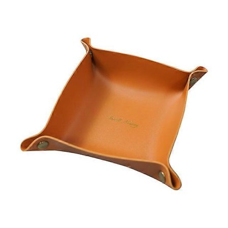 Oppbevaringsboks i skinn, skrivebordsoppbevaring, brett, nøkkeloppbevaring for smykker * Stor rød