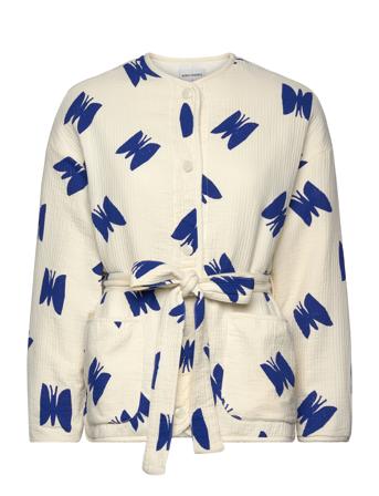 Butterfly Print Padded Jacket Cream Bobo Choses