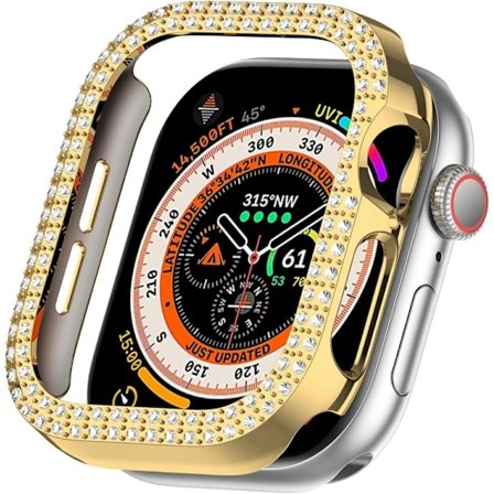 For A Watch Series 10 42mm Case Cover Frame Bling Rhinestone Decor - Guld