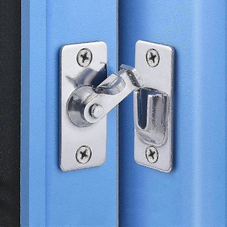 Dørhaspe Lås 90 Grader, Rustfrit Stål Sikkerhedsvinkellås Til Skubbe/skyde/stalddør, Satin Nikkel