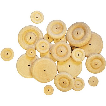 PLAYBOX Trähjul 34mm 50/fp - Lyreco - Skola och förskola - Hobbymaterial - Pyssel - Trä
