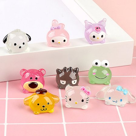 Tegneserie lille tredimensionel lysende dyreharpikspynt