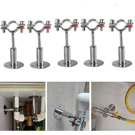 Rustfri stålrørklemmer Justerbar vægmonteret rørholder Diameter 32-34mm Odipie