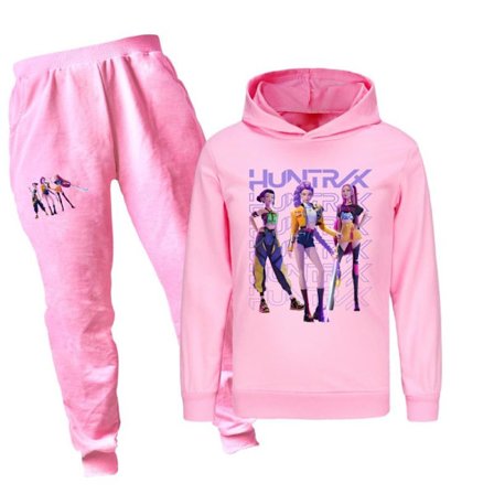 Kpop Demon Hunters barn sweatshirt hettegenser og bukser sett - Perfekt rosa