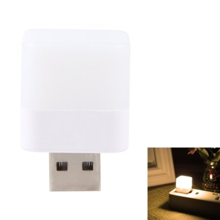 Cube LED USB Mini Nattlampa (Varm Vit)