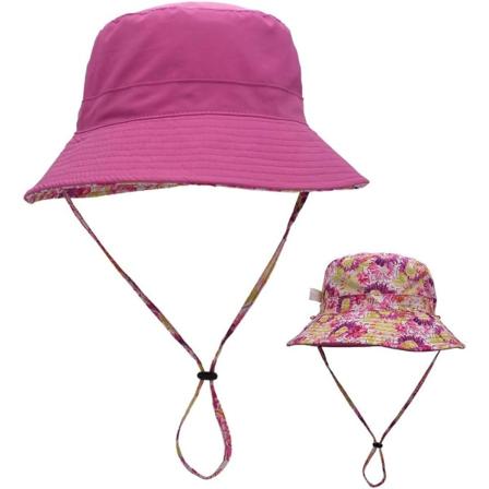 Kvinnor Bucket Hat Packbar bomull Vändbar solhatt med avtagbar
