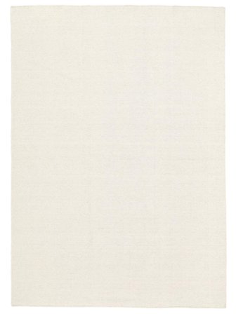 Wool Rug Plain (Single Colored) Handloom Flat Off White Large