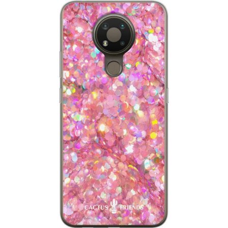 Yhteensopiva Puhelinkuori Nokia Nokia 3.4 Cactus and Friends – PinkGlitter