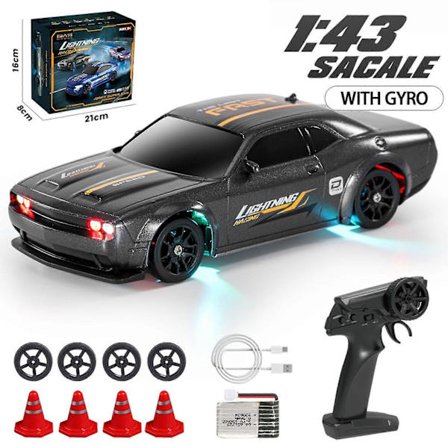 Gyro 2.4G Mini Højhastigheds RC Drift Bil 1/43 Racerkøretøjer 4WD RTR Mini Legetøj vr (LGL)
