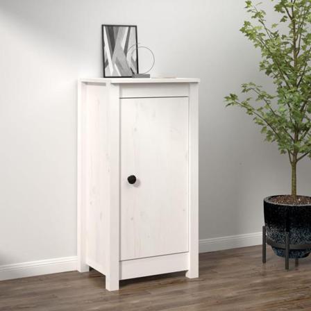 Vidaxl Skänk Vit 40x35x80 Cm Massiv Furu Vit