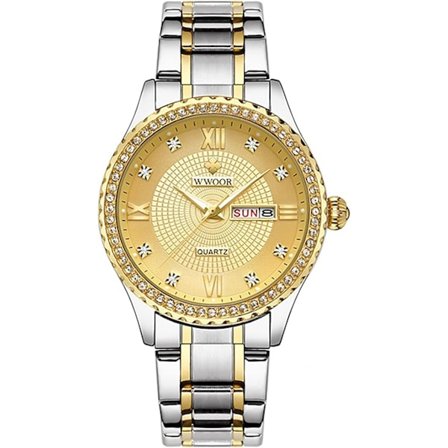 Par Klocka Diamant Kvarts Herrklocka Lysande Damklocka Datum Affärs Par Klocka Vattentät Lyx Armbandsur Analog Display