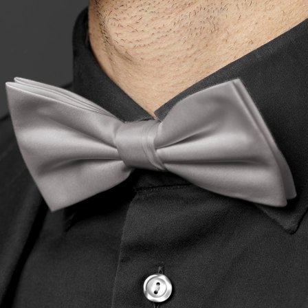 XL Light Grey Pre-Tied Bow Tie for Men - Pre-tied bow ties