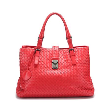 Bottega Veneta Vintage, Pre-owned Intrecciato Bag Rood, Dames, Maat:ONE Size,leer