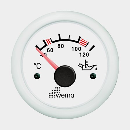 Oljetemperaturmätare vit