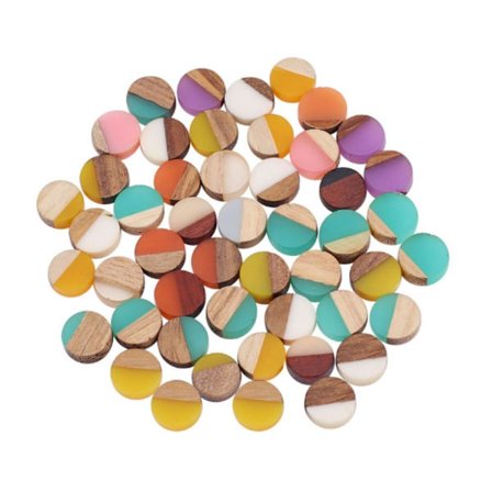 50 stk harpiks tre cabochons perle geometrisk rombe tre emner