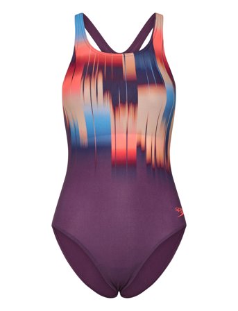 Womens Digital Printed Medalist 1 Pc Purple Speedo