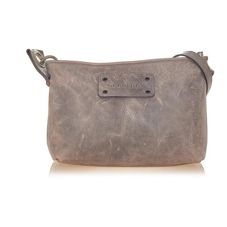 Burberry Vintage Pre-owned Leather Crossbody Tas , Grijs , Dames , Maat: ONE Size Vintage Tassen