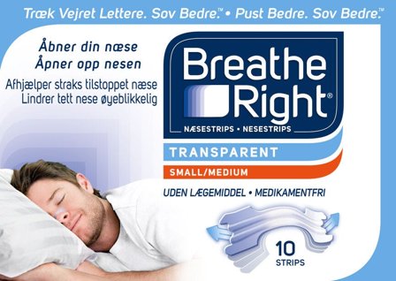Breathe Right nesestrips transparent S/M 10 stk