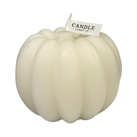 Ljus Pumpa Halloween Vitt 9 cm