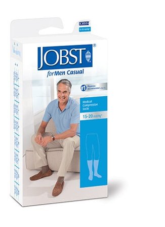 Jobst for Men Casual klasse 1 knestrømpe sort S, 1 par