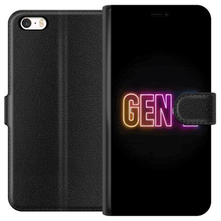 Yhteensopiva Lompakkokotelo Apple Apple iPhone 5 Neontext Gen Z värikkäässä valossa tummaa taustaa vasten modernissa digitaalisessa tyyliissä