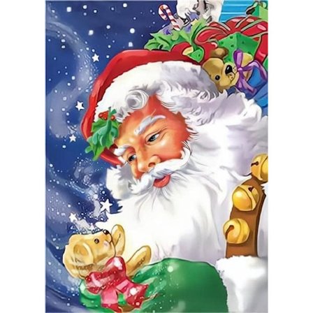 Diamantmaleri sæt til voksne, julemanden og bjørn, diamantmaleri