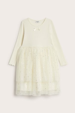 Kappahl | Sukienka z tiulową spódnicą | Offwhite