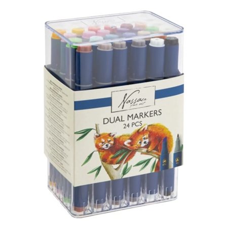 Dual markers 24-pack Dubbelspets pennor
