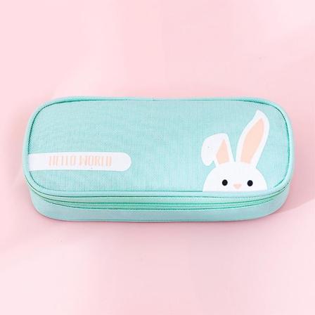 Stationær blyantspose med lynlås i Oxford-stof med tegneseriemotiv og stor kapacitet Cute Rabbit
