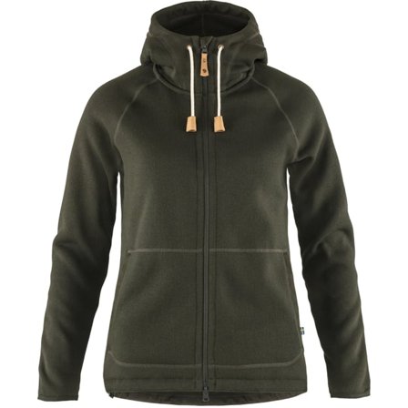 Fjällräven Women's Övik Fleece Hoodie in Deep Forest | Size: Large, G-1000