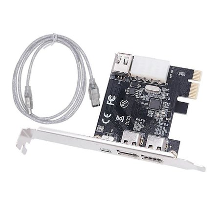 PCI-E 1X 1394 4 Port DV HD Video Capture Card Firewire-kort 800/400/200/100Mbps Støtter Hot-Swapping