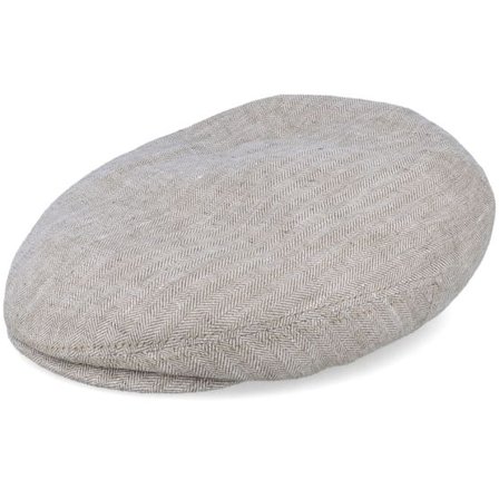 Stetson - Beige flatcap Keps - Kent Linen Natural Flat Cap @ Hatstore