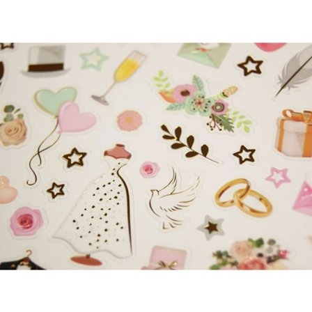 Klistermärken - Bröllop - Guld och glitter